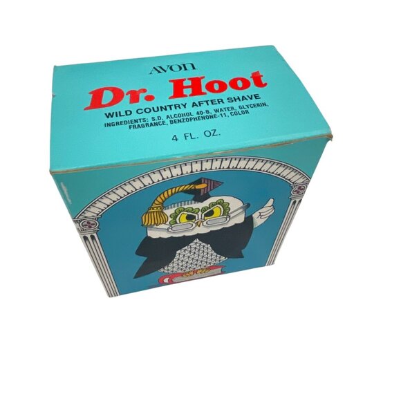 Avon Dr. Hoot Wild 1977 Milk Glass Graduate Country After Shave 4 Fl. Oz. Owl Bo - Picture 2 of 7